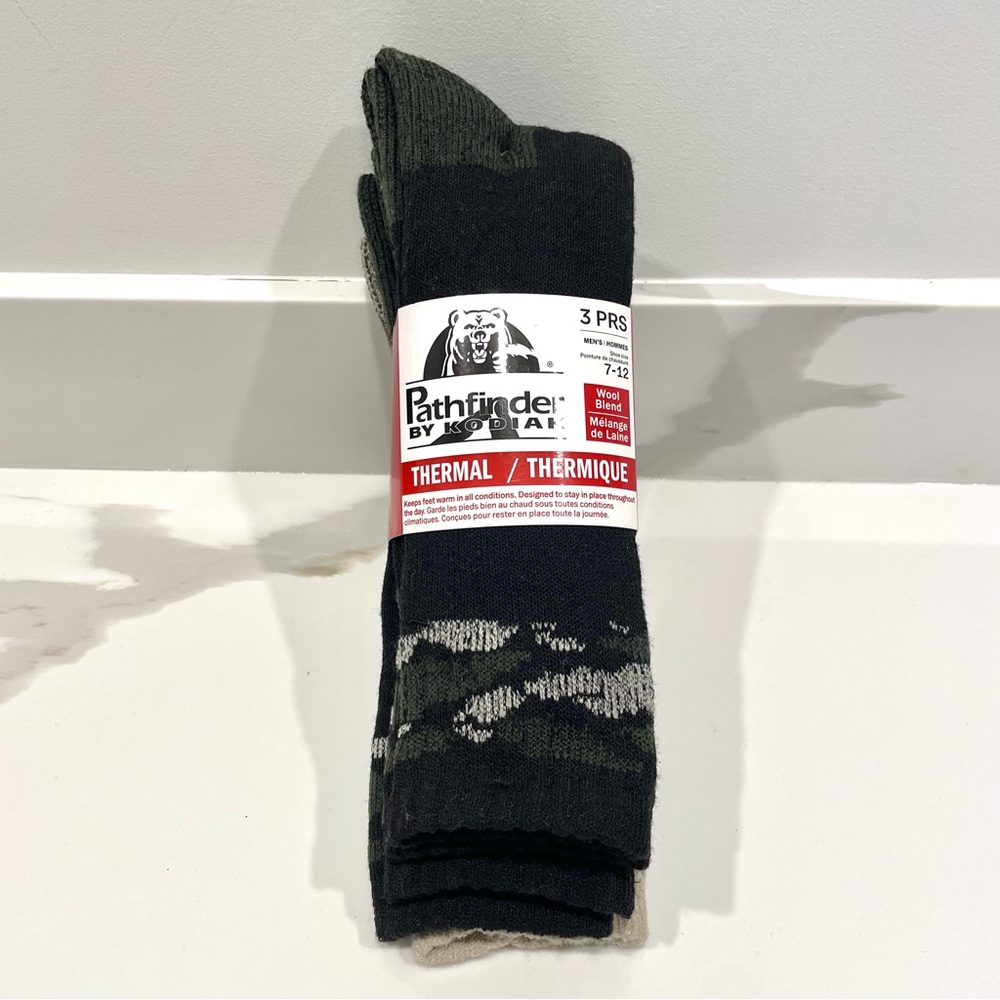 🟤2/$25 NEW Pathfinder By Kodiak Wool Blend Thermal Socks